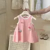 Vestido Regata Cartoon Novo de Verão 2026 para Meninas, Vestido Estiloso e Fofo para Meninas Jovens, Vestido de Princesa da Moda