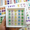 Hielo cuadrado grueso corte flor de hielo verde rosa amarillo claro azul claro corte 3EX gema artificial piedra desnuda Diamante de alto carbono