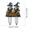 Atravessando Fronteiras Halloween Clássico Bruxa Lanterna de Abóbora Anão 2D Plano Acrílico Exterior Jardim Decoração Plug-In
