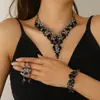 Set de Collar, Aretes y Pulsera de Venta Caliente Transfronterizo Europeo y Americano para Mujer Sensación de Alta Gama Novia Vestido de Novia Vestido de Gala Fiesta de Banquete Gota de Agua
