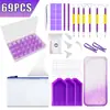 Novo Conjunto de Ferramentas para Pintura com Diamantes em Cor Gradiente, Bandeja de Pontilhamento Bicolor, Caixa de Armazenamento com 28 Compartimentos, Acessórios de Pontilhamento, Cristal