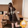 Chicas Famosas de Internet Estilo Coreano Estilo Extranjero Chaqueta Cardigan 2024 Otoño e Invierno Nueva Moda Infantil Traje de Béisbol con Letras y Bloques de Color Tendencia