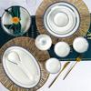Conjunto de Tigela e Prato para Mesa Cerâmica Fabricante de Origem Jingdezhen Estilo Europeu Porcelana Óssea Tigelas Domésticas Prático Atacado Luxo Leve