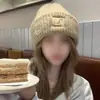 Gorro de lana gruesa con gran circunferencia de cabeza para niños, para otoño e invierno, holgado, cálido, para el frío, con cara grande, para mostrar la cara, tejido pequeño, con protección para las orejas.