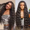 Moda femenina europea y americana transfronteriza, fibra sintética, cabello africano largo y rizado, peluca completa de fibra sintética con raya en medio, venta al por mayor de fabricante en stock