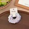 Anillo para el cabello con línea telefónica azul, traje para niña, corazón, cuerda para la cabeza elástica y duradera, cuerda para el cabello de alta sensación, venta al por mayor
