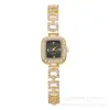 Reloj Cuadrado de Moda para Mujer con Incrustaciones de Diamantes de Lujo Ligero, Reloj para Mujer de Aspecto Elevado y Elegante, Reloj de Cuarzo para Mujer, Dropshipping