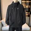 Chaqueta Ligera con Capucha Nueva Primavera y Otoño 2026, Abrigo de Marca Moderno Unisex de Corte Holgado, Cortavientos Negro de Moda
