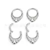 Pendientes de Anillo Cerrado con Patrón Retro de Titanio F136, Aro para Labio, Aro para Nariz, Joyería para Piercing Corporal de Aleación de Titanio G23, Septum Nasal