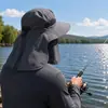 Protetor Facial de Verão para Exterior, Touca de Pescoço, Chapéu de Sol com Aba Larga Anti-ultravioleta para Homens e Mulheres, Chapéu de Malha para Ciclismo, Pesca, Montanhismo