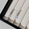 Aretes de Aro Simples Lisos de Plata Esterlina S925 Aretes de Lujo Ligero para Mujer que Combinan con Todo Aretes Colgantes de Zircón con Forma de Gota de Agua Aretes de Tendencia de Moda