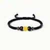 Pulseira de Contas da Sorte com Mantra de Seis Caracteres em Ouro Puro 999, Pulseira Trançada de Obsidiana, Ano do Zodíaco, Atacado de Fábrica