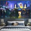 Cyberpunk cyberpunk 2077 fondo tela colgante bar ins decoración escena nocturna póster dormitorio tapiz pintura mural