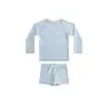 Traje de Banho Infantil Verão Manga Longa Proteção Solar Secagem Rápida Roupa de Banho de Bebê Conjunto Dividido Estilo Ins Roupa de Banho de Menino para Férias