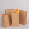 Bolsa de Papel Kraft a Prueba de Aceite Desechable Grado Alimenticio Almacenamiento Horneado Tostada Empaque Espesado Bolsa para Llevar Bolsa de Empaque Personalizada