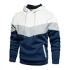 Moletom com Capuz Casual Esportivo de Rua Hip-hop Transfronteiriço Cor Blocada Bolso Lateral Fenda Amplo para Jovens
