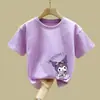 2537# Nueva Camiseta de Algodón Transpirable Verano Nueva Cuello Redondo Manga Media Niños Medianos-Grandes Verano Manga Corta