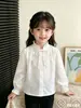 Ropa para Niños Camisa para Niñas Algodón Puro Blanca Estilo Universitario 2026 Otoño Nueva Moda Elegante Camisa Blanca de Comercio Exterior para Niños