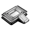 Bandeja premium de acero inoxidable engrosado para cocinar arroz al vapor, bandeja para barbacoa, plancha de hierro comercial y doméstica, plato para comer, plato para dumplings, bandeja para servir