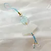 Lótus Cristalizado Lírio do Vale Estilo Nacional Lótus Corrente de Celular com Contas Chaveiro Pingente de Bolsa Joia Exquisita Presente para Mulheres