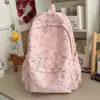 Mochila Estilosa de Estrela para Alunos do Ensino Fundamental II e Médio, Leve Fashionável Grande Capacidade Estilo Coreano Mochila do Ensino Fundamental para Meninas