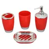 Set de Accesorios de Baño de Plástico Europeo y Americano de Seis Piezas, Artículos de Baño, Set de Cepillo para Inodoro, Botella de Líquido Galvanizado, Cubo de Basura al por Mayor