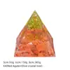 Pirâmide de Bola de Cristal Natural 5/6/8cm Ornamento de Mesa Chakra Cascalho Colorido Pirâmide de Resina Epóxi