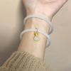 Pulsera con colgante de moneda de jade blanco y pequeña bolsa de la fortuna para novias, joyería de mano Hanfu de verano, regalos de atracciones turísticas al por mayor