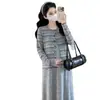 Novo Vestido de Maternidade Outono/Inverno 2026 Estilo Casual Francês Design Simples Conjunto de Vestido de Maternidade Duas Peças
