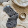 Calcetines de Lunares Otoño e Invierno para Mujer, Calcetines de Algodón a Media Pantorrilla, Estilo Coreano Ins de Moda Versátiles con Encaje, Calcetines Cálidos Holgados, Calcetines Zhuji
