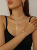 Colar Longo com Franjas Cheio de Pedras Preciosas Popular Transfronteiriço Moda Europeia e Americana Corrente de Clavícula de Strass de Alta Qualidade Colar de Joias Femininas