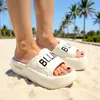 Pantuflas de Neumático con Suela Gruesa Eva con Letras para Interiores y Exteriores, Sandalias de Playa con Suela Gruesa, Zapatos de Pareja para Mujer