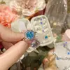 Camellia Estética Geométrica Europea y Americana Anillo Abierto en Forma de Corazón Aguamarina Set de Collares para Mujer de Lujo Ligero Diseño Francés