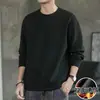 Camiseta interior térmica con forro polar para hombre, camiseta de manga larga de terciopelo dorado grueso para otoño e invierno, camiseta ajustada con cuello redondo para hombre, ropa de otoño.