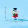 Nuevo producto transfronterizo: Paisaje en miniatura con un muñeco de nieve y Santa Claus sosteniendo un letrero, decoraciones DIY de escena de nieve, adornos de escritorio