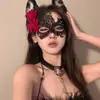 Máscara de flor negra, accesorio de disfraz para baile de máscaras, máscara de media cara para fiesta/fiesta anual, antifaz, máscara nocturna de maquillaje.