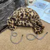 Moda de Inverno Retrô Estampa de Leopardo Proteção para Orelhas Chapéu Lei Feng Quente Proteção para Orelhas Circunferência da Cabeça Grande Ciclismo Lazer ao Ar Livre Chapéu Lei Feng para Mulheres
