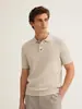 Nuevo Jersey de Punto para Hombre Primavera y Verano con Cuello Polo, Manga Corta y Diseño de Patrón Retorcido, Cómodo, Transpirable y Ligero