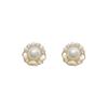 Pendientes de perlas de camelia de Design Sense, moda femenina, pendientes elegantes de diamantes de celebridades de Internet de Corea del Sur, joyería de plata S925 para las orejas.