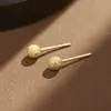 Nuevos Pendientes de Frijol Escarchado 2025 para Mujer, Diseño Simple, Pendientes de Perlas de Arena Brillante para Mujer, Fabricante de Perforaciones