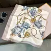 Nuevo Pañuelo Cuadrado Grande de 90 cm, Elegante Pañuelo de Seda Sarga para Mujer, Bufanda Chal de Moda para Primavera y Otoño para Decoración