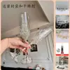 Par de Taças de Brinde para Casamento DIY Taças de Brinde para Casamento Taças de Pé Alto Conjunto de Caixa de Presente Presente de Casamento Kit de Materiais para Taças de Brinde