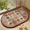 Alfombra Antideslizante para Baño Estilo Europeo con Flores de Lodo Diatomeico Absorción de Agua Secado Rápido Felpudo Entrada de Inodoro Felpudo Resistente al Desgaste Venta al por Mayor Transfronteriza