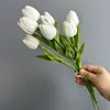 Atravessando Fronteiras Spot Pu Tulipa Sensação Hidratante Buquê Suprimentos de Casamento Decoração de Casa Tulipa Buquê Falso