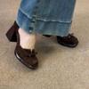 Zapatos Mary Jane Vintage de Tacón Grueso 2024 Primavera Nuevos Hebilla de una Palabra Tacón Alto No Cansan los Pies Sandalias de Punta Hueca para Mujer