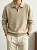 Suéter de Punto con Cuello para Hombre de Alta Calidad Otoño Invierno Cálido Cómodo Casual Versátil Manga Larga Capa Base Ropa Exterior Dropshipping