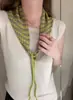 2026 Nuevo Chal Bufanda Triangular de Punto Rayado Estilo Coreano para Mujer, Moda Versátil Multifuncional para Primavera y Verano