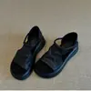 Sandalias de Plataforma Casuales de Piel de Cordero Vintage Súper Suaves para Mujer Verano Perfectas con Faldas Versátiles Suela Suave Sandalias Romanas