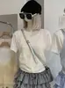 Camisola de punto hueco para mujer KEKEZOON, nuevo estilo de verano, camiseta holgada de manga corta, conjunto de dos piezas para superponer, 7625