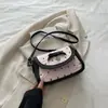 Bolsa de Axila Doce Ins Coreana Nicho Feminina Laço Francês Quadrada Pequena Bolsas Transversais Estampadas Novas